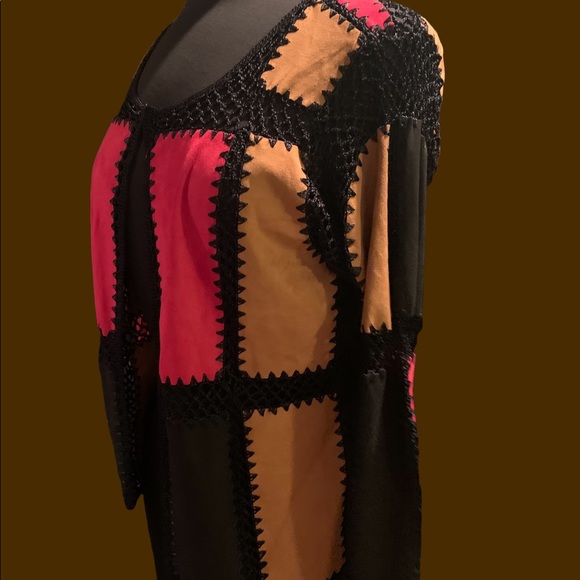 T&W Designs  Faux Suede and Lace Cardigan - Picture 11 of 13